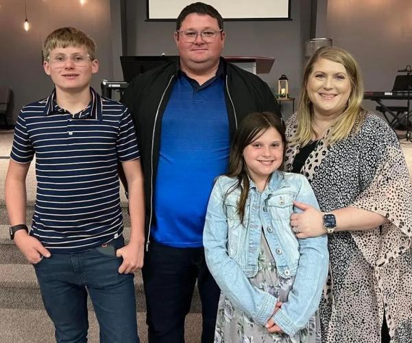 Pastor Dillon Ham and his wife Callie, alongside their two children Evan and Lydia.